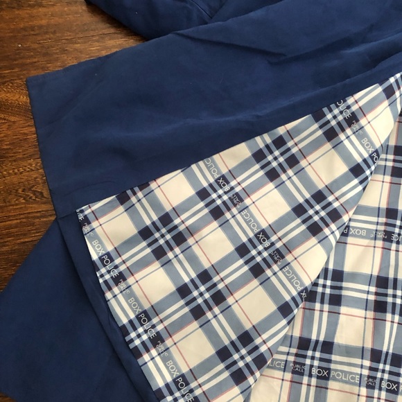 Dr. Who Blue Tardis Trench Coat Jacket Sz S Official BBC- Cute Print Lining RARE - Picture 5 of 12